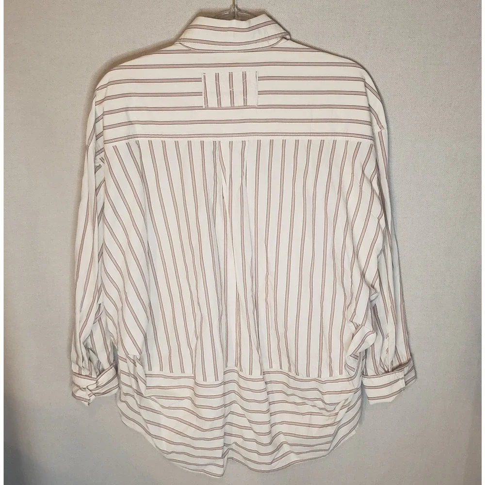 Free People women's‎ Striped Button-Up Oversized XS 